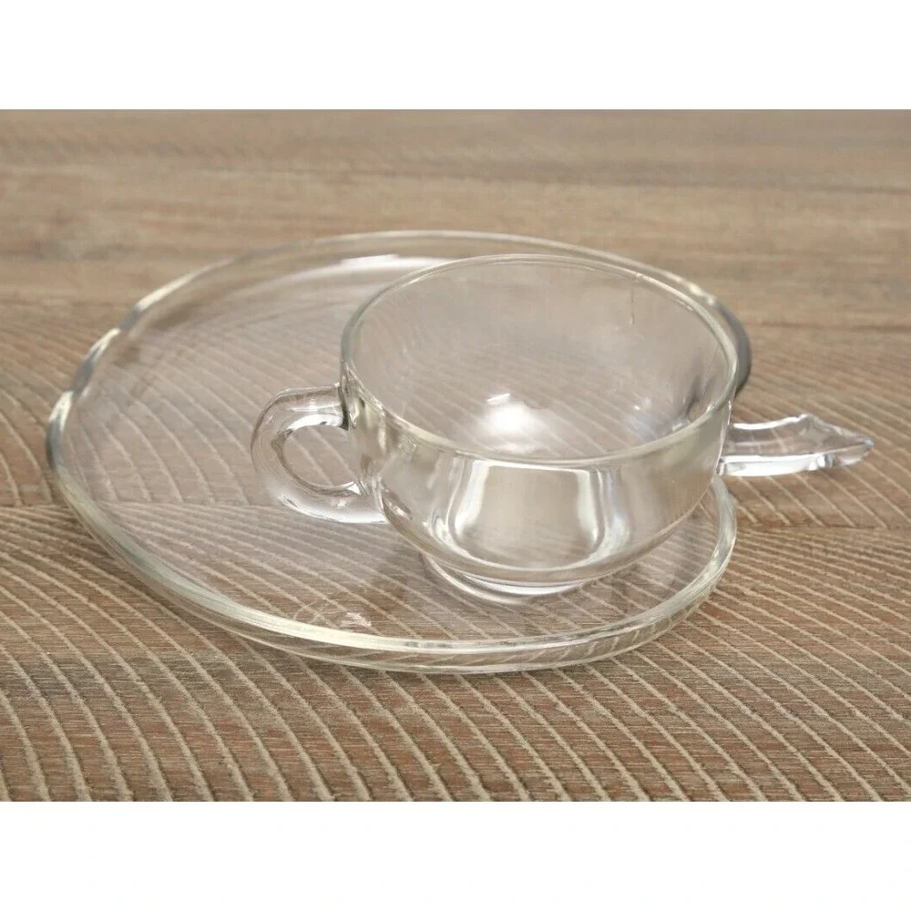 Hazel Atlas Orchard Apple‎ Shaped Plates and Cups, 8 pc set